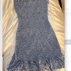 1.STATE Floral Dress Mini Blue Spring Women's Dress